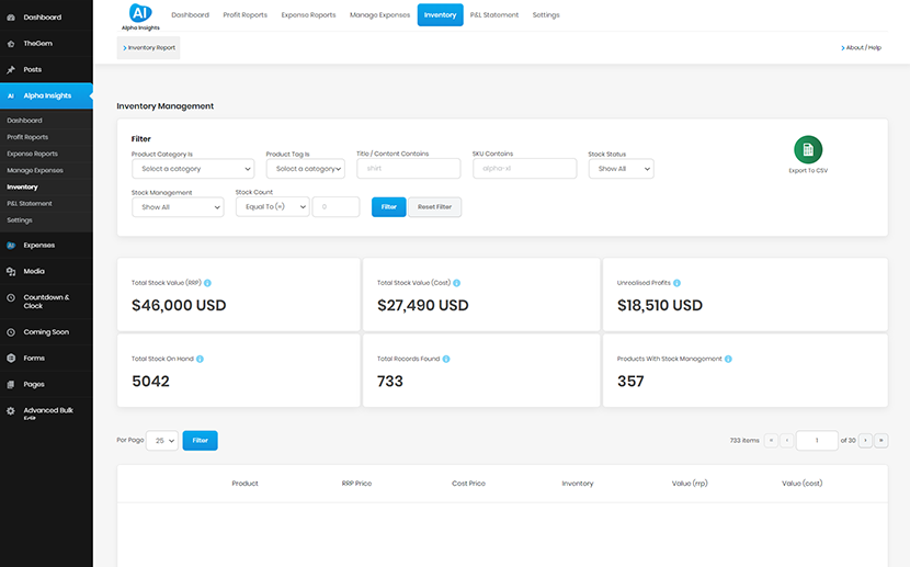 WooCommerce Inventory Reports